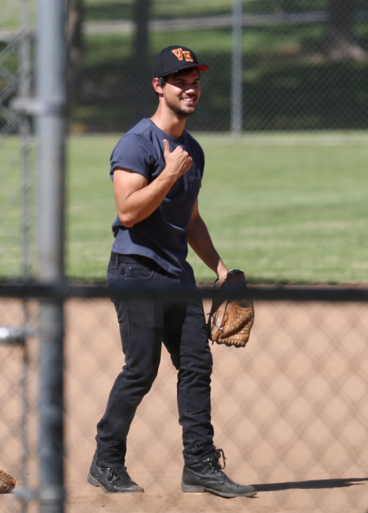 Taylor Lautner Playing Baseball 2014 | Pictures