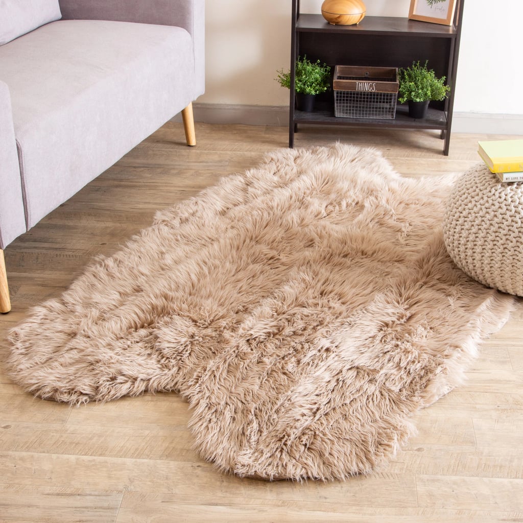 最好的仿皮草装饰地毯:多明尼克手工粗毛浅棕色的地毯