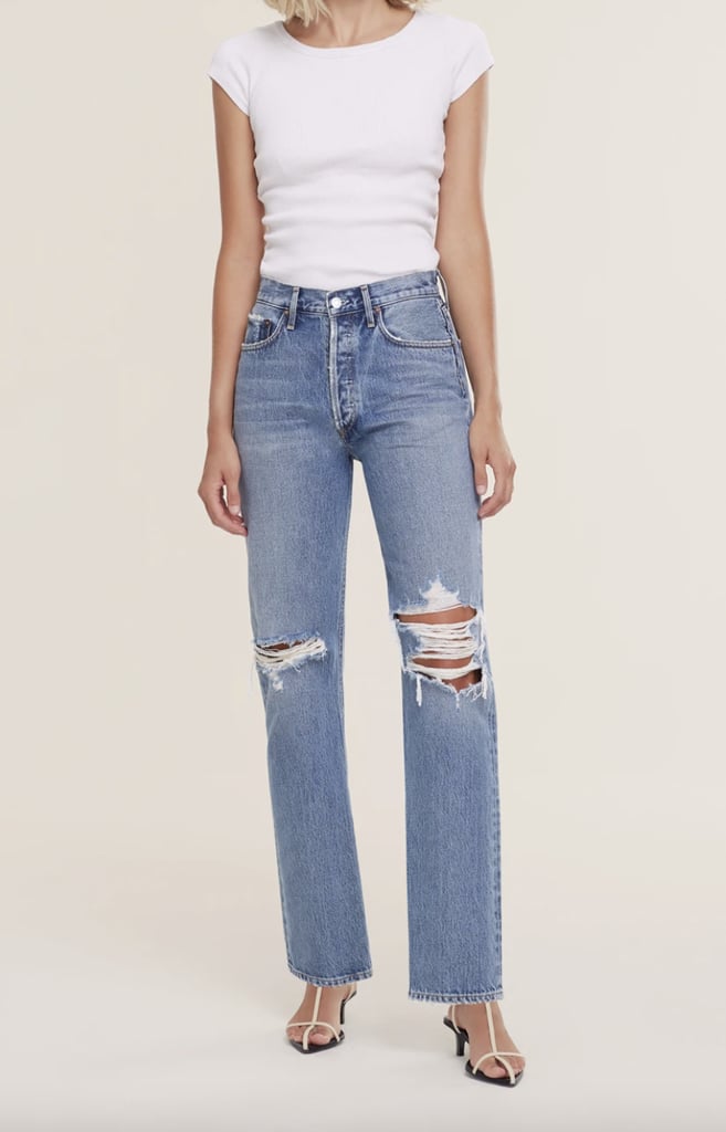 Agolde Lana Mid Rise Vintage Straight Jeans in Backdrop