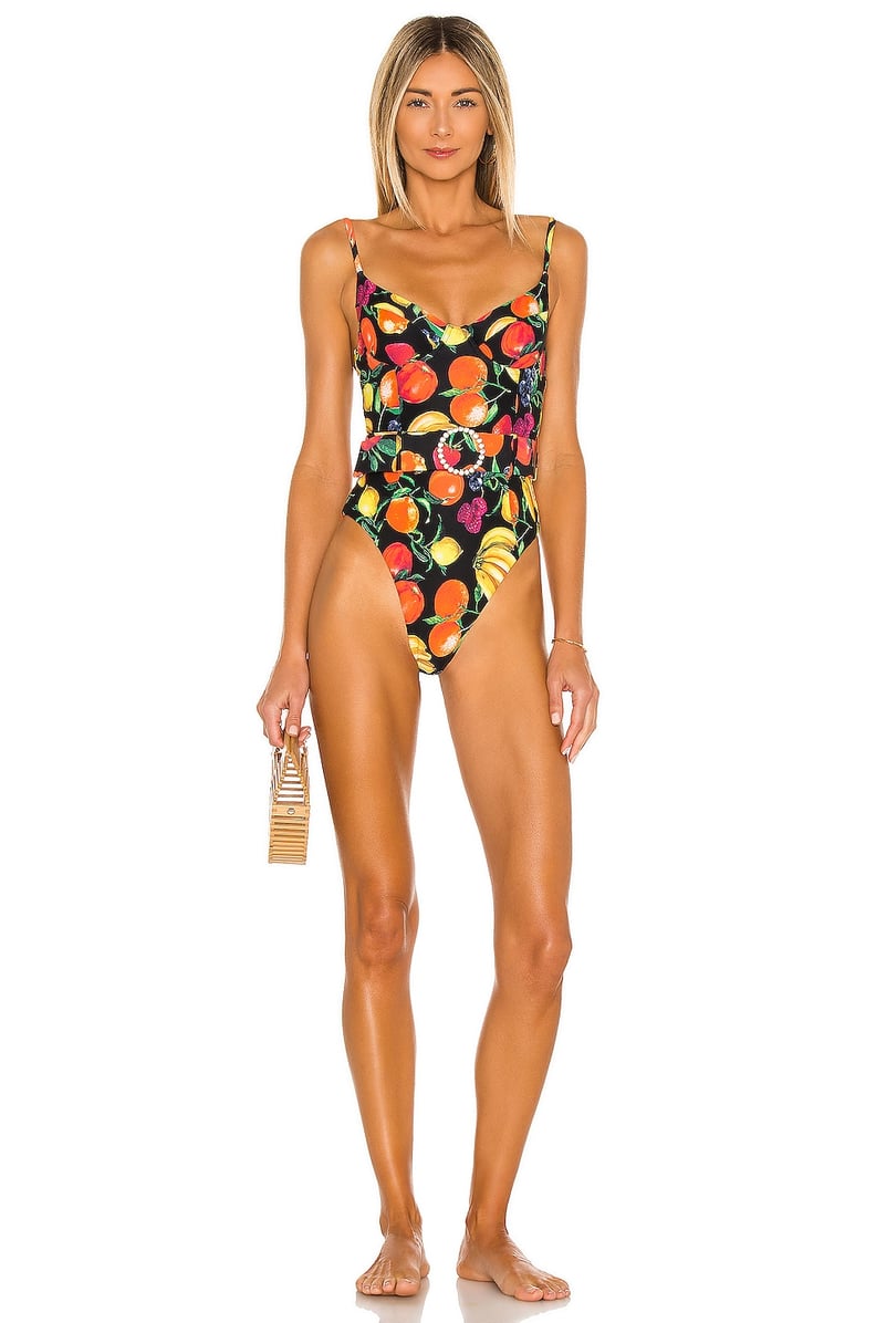 WeWoreWhat Danielle One Piece in Fruits Black Multi