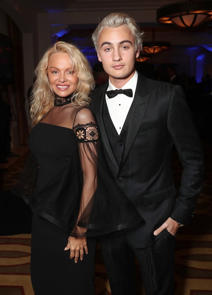 Pamela Anderson Son Brandon at Sean Penn's Haiti Gala 2017
