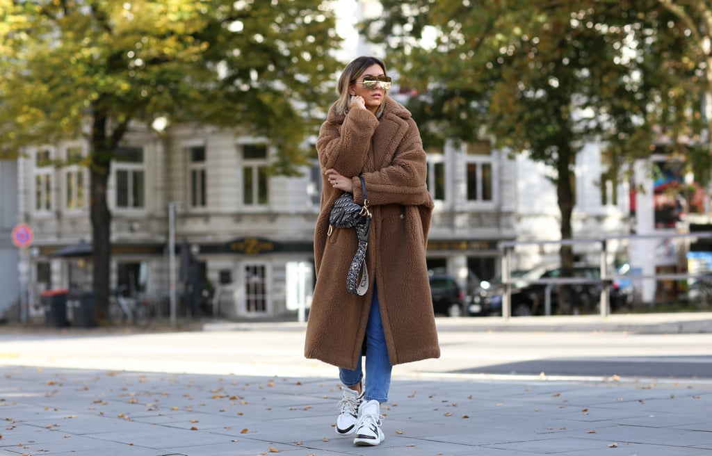 Pair Your Dad Sneakers With a Teddy Bear Coat