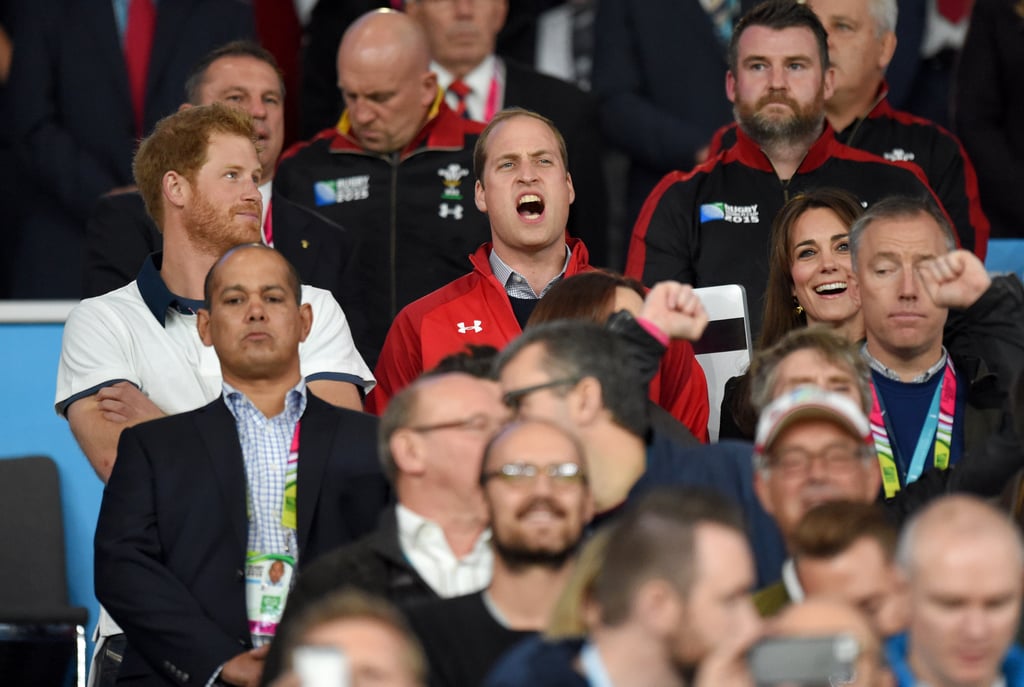 Prince Harry and Prince William at the Rugby World Cup 2015