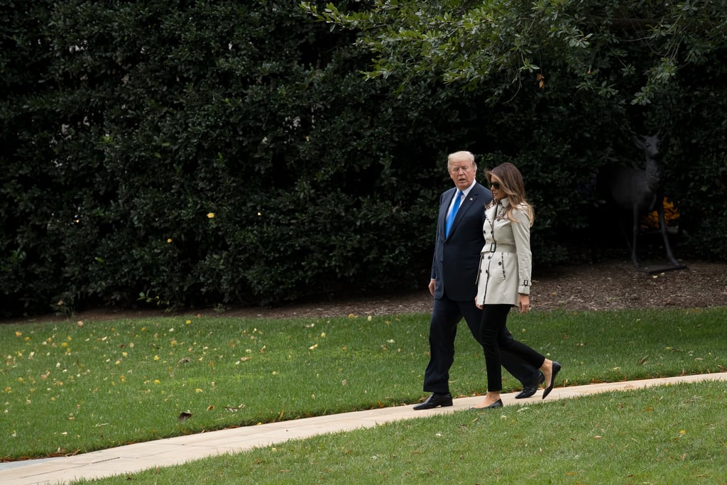 Melania Trump Trench Coat With Contrast Trim