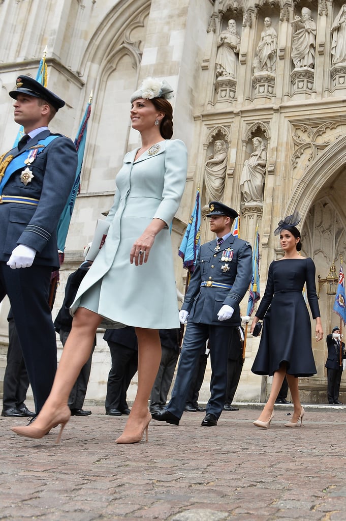 Kate Middleton's Blue Alexander McQueen Coat and Beige Heels