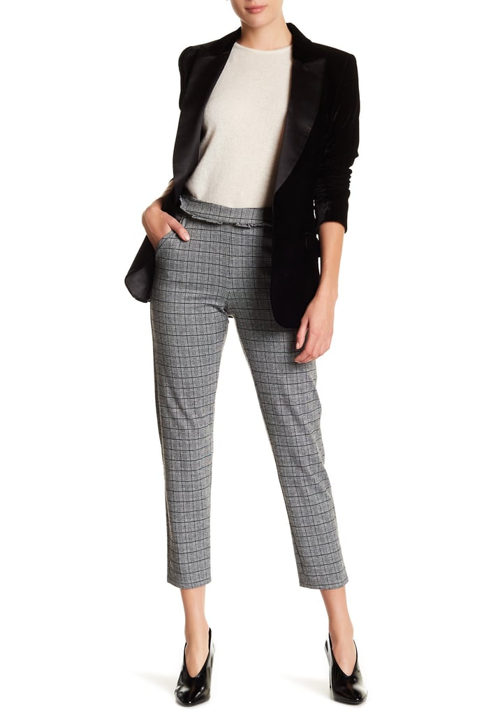 Free Press Glen Plaid Print Ruffle Pants