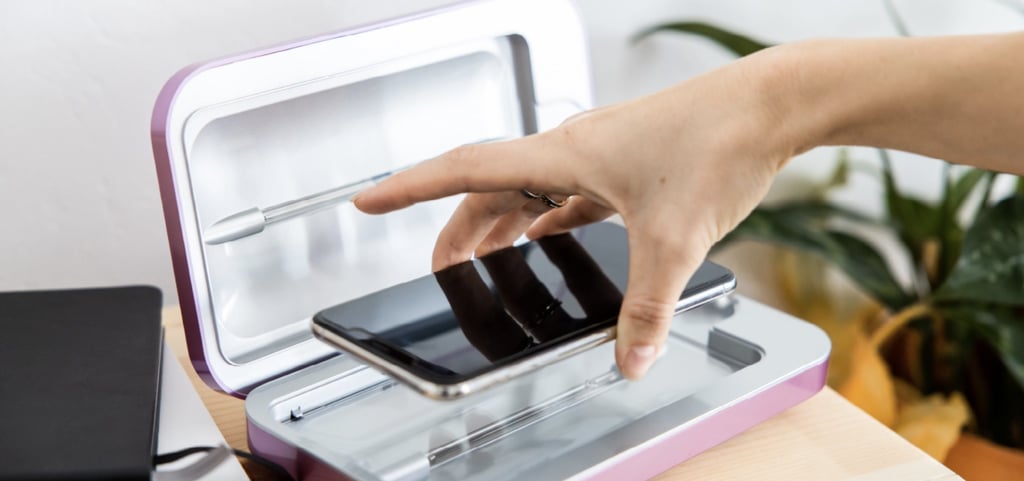 For Sanitizing: Phonesoap UV Phone Sanitizer & Charger