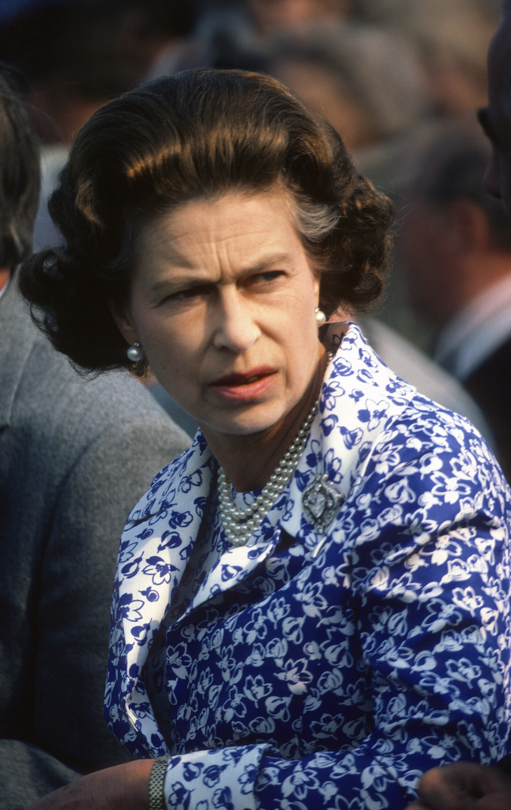 Queen Elizabeth II attends a polo match in 1985