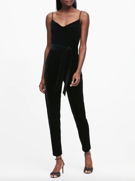 Velvet Cowl-Neck Jumpsuit