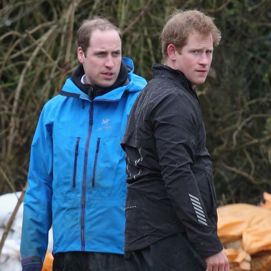 Prince William and Prince Harry in Datchet Flood