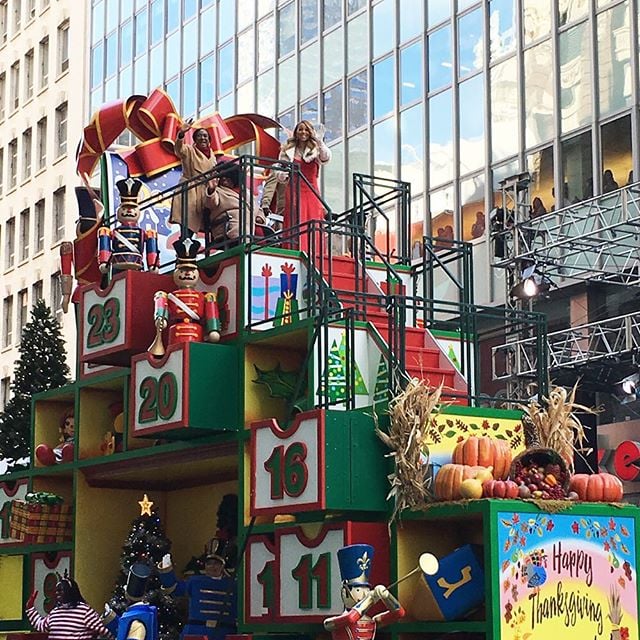 Mariah Carey waved from a float at the Macy's Thanksgiving Day Parade