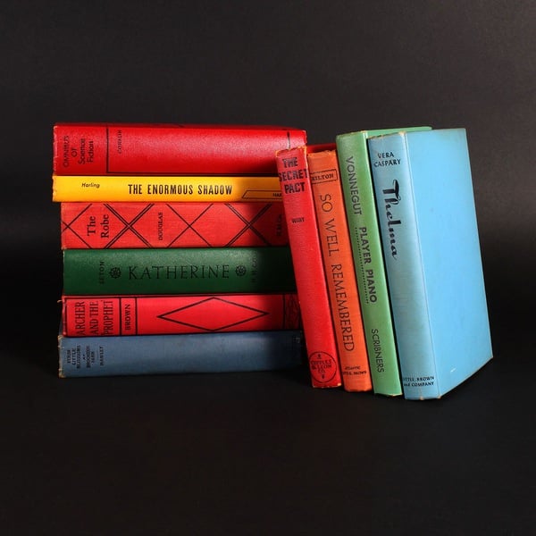 Line Shelves With Colorful Books