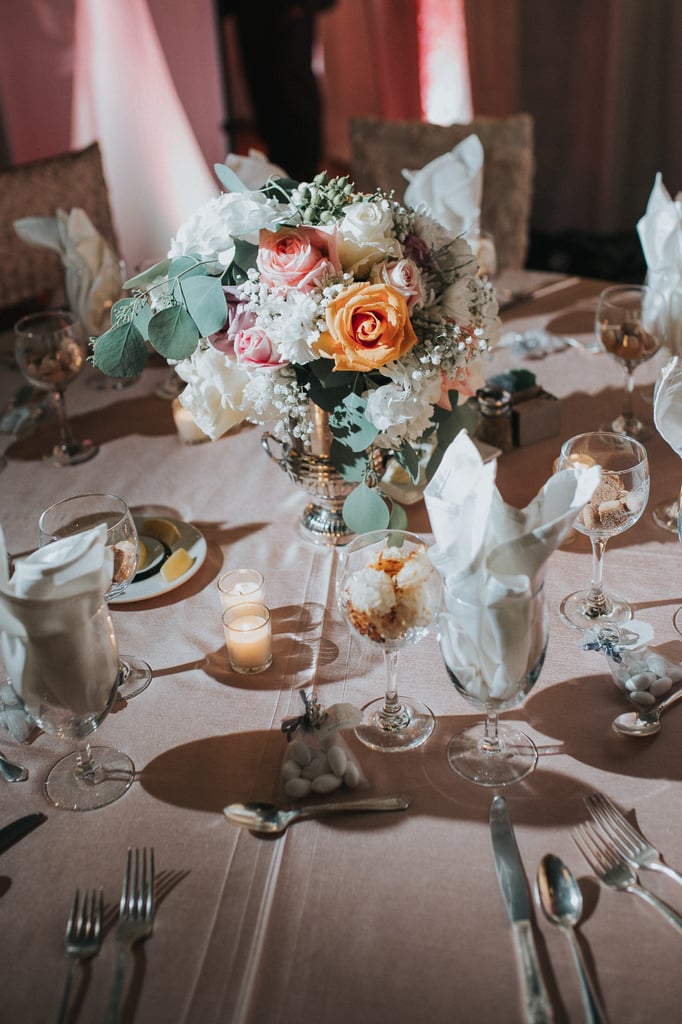 Elegant Wedding Reception With Blush and Gray Colors