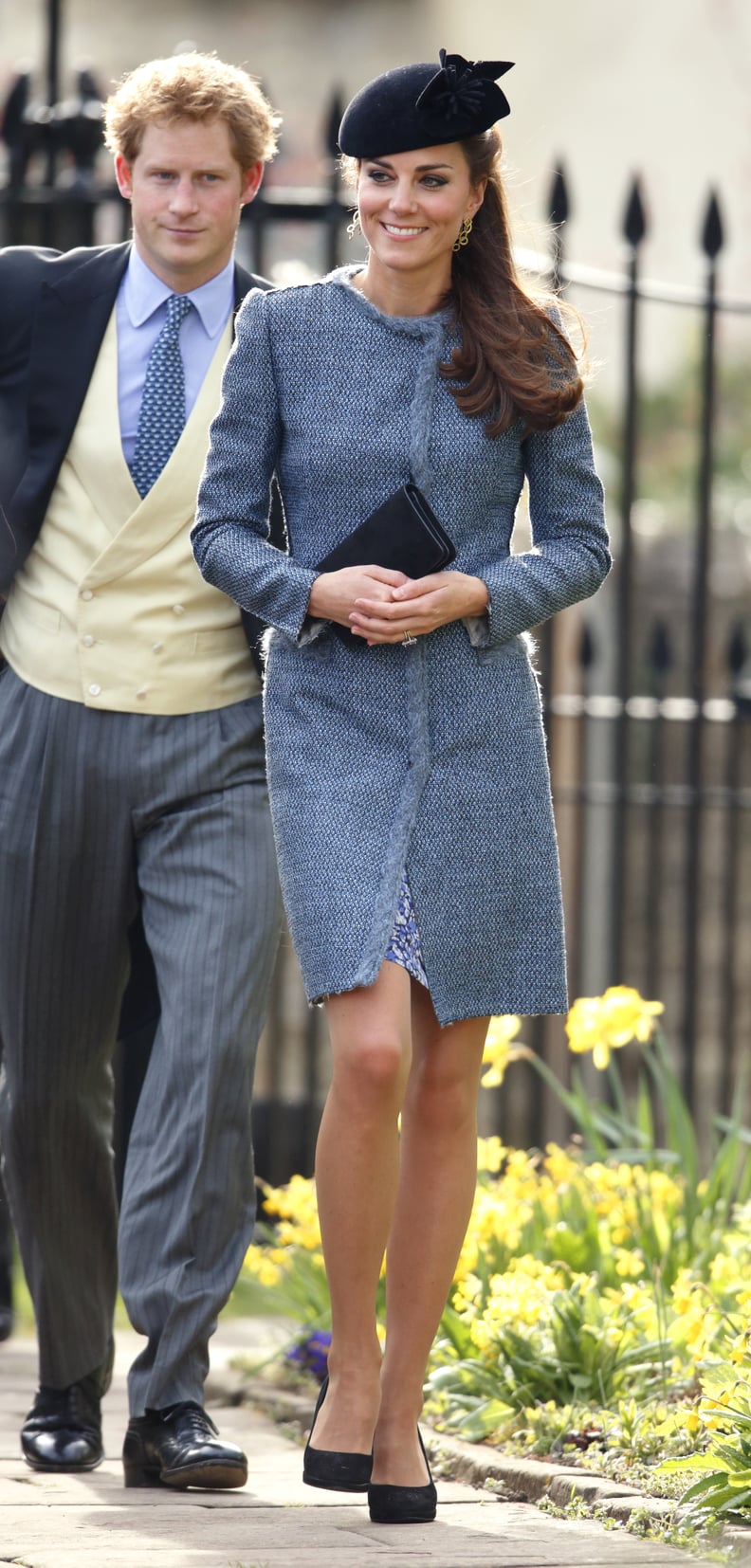 Kate Middleton Wore a Blue M Missoni Tweed Coat While Celebrating a Friend's Wedding