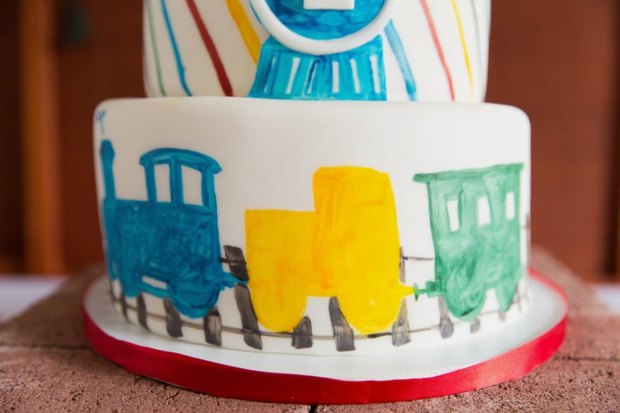 Watercolor Train Boy's Birthday Party