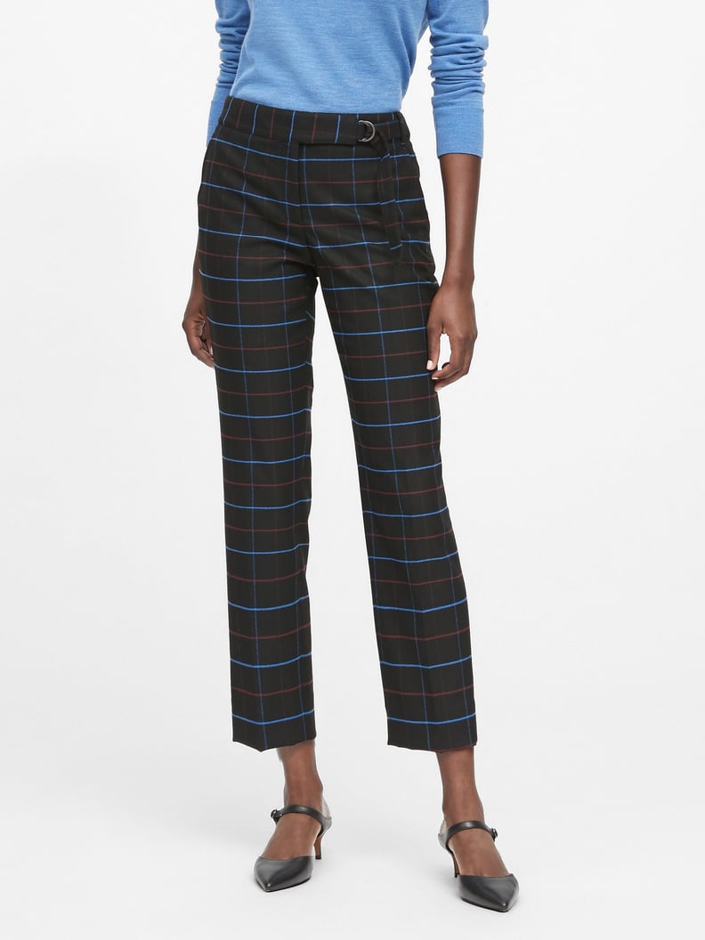 Avery Straight-Fit Plaid Pants
