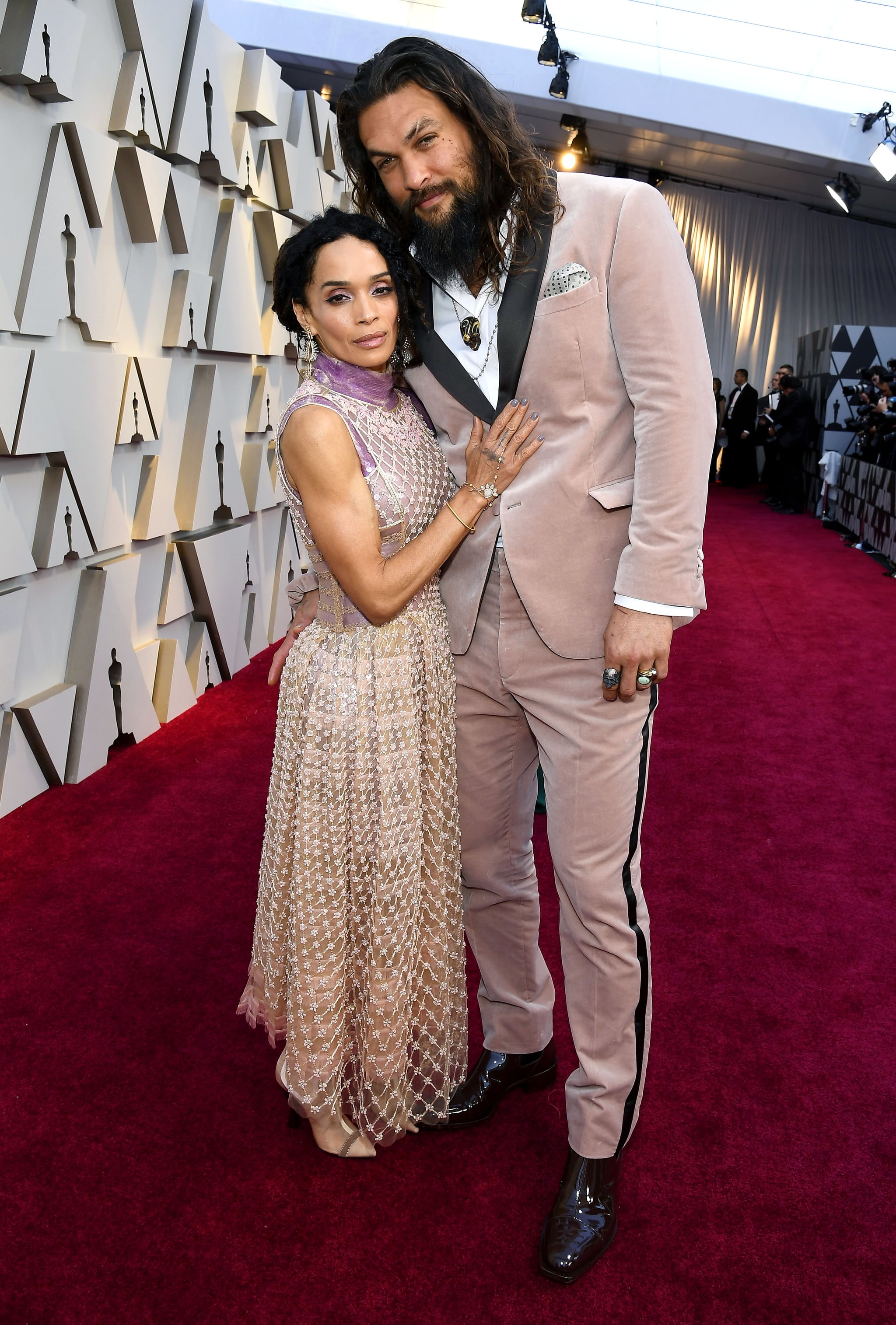 HOLLYWOOD, CALIFORNIA - FEBRUARY 24: (L-R) Lisa Bonet and Jason Momoa attend the 91st Annual Academy Awards at Hollywood and Highland on February 24, 2019 in Hollywood, California. (Photo by Kevork Djansezian/Getty Images)