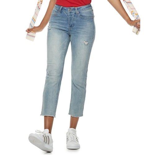 POPSUGAR Embroidered Midrise Straight-Leg Jeans