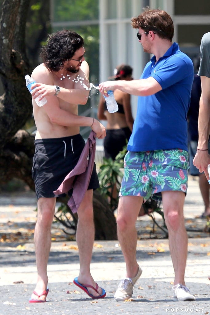 Kit Harington Shirtless on the Beach in Brazil Pictures POPSUGAR