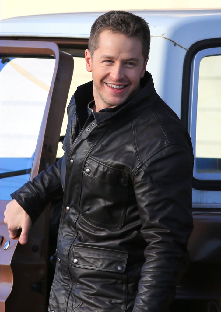 Josh Dallas's smile provided plenty of charm on the set of Once Upon a Time in Steveston, Canada, on Tuesday.