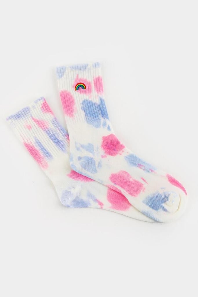 Francesca's Rainbow Icon Tie-Dye Crew Socks ($7, originally $12)
