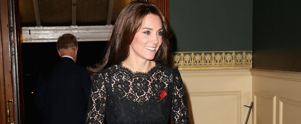 Kate Middleton Wearing Black Lace Dress