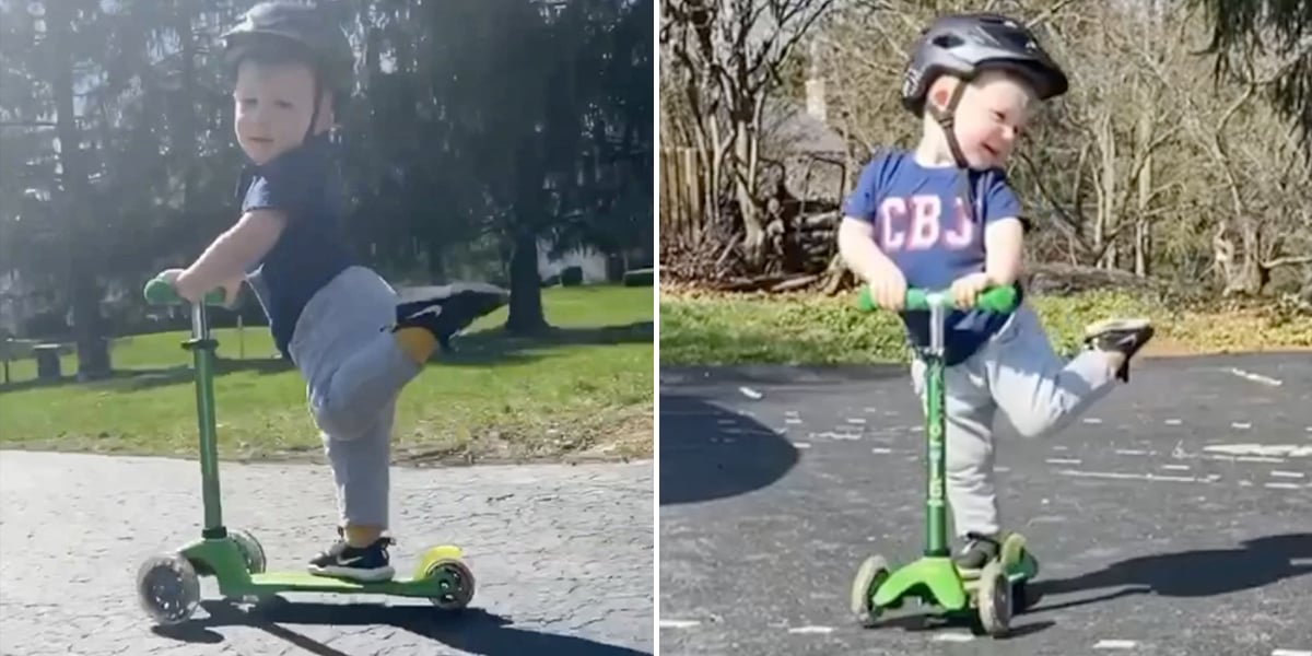 Viral Video of Little Boy Scootering His Leg Up Family