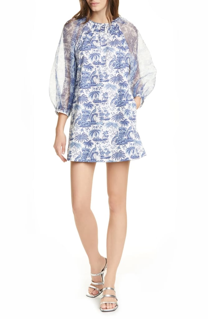 Staud Garden Balloon Sleeve Shift Dress