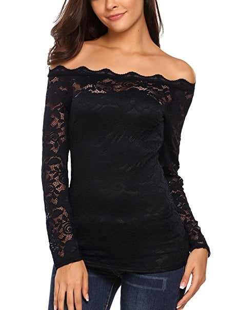 Zeagoo Lace Long Sleeve Top