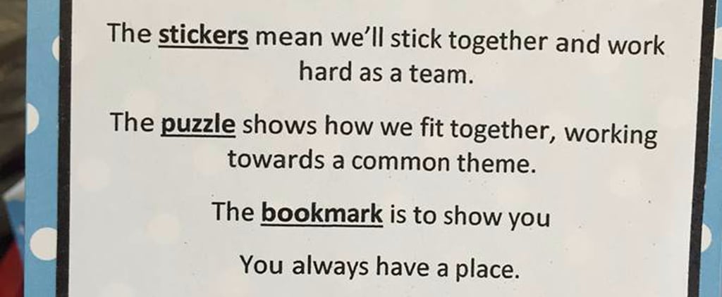 Teacher's Encouraging Note and Goodie Bag For Students