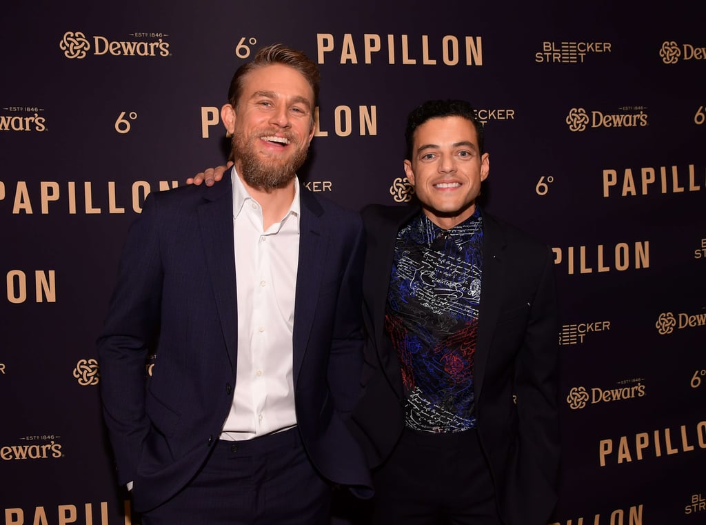 Charlie Hunnam and Rami Malek at Papillon Premiere Aug. 2018