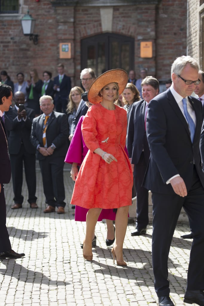 Queen Maxima Wears Neon Orange April 2016