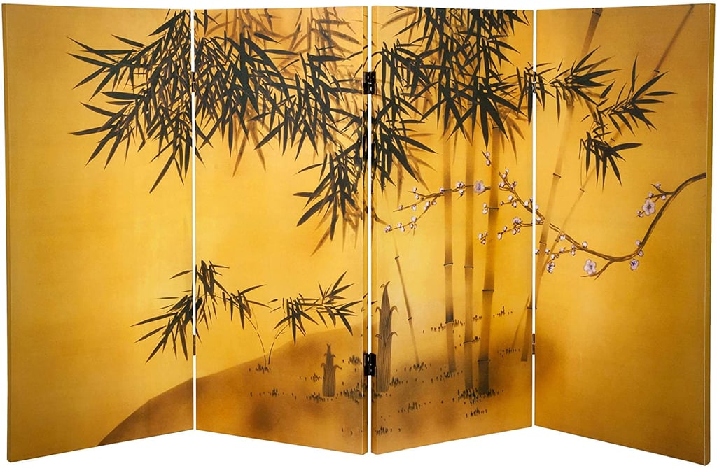Room Divider Amazon: Oriental Furniture 3 ft. Tall Double Sided Bamboo Tree Canvas Room Divider