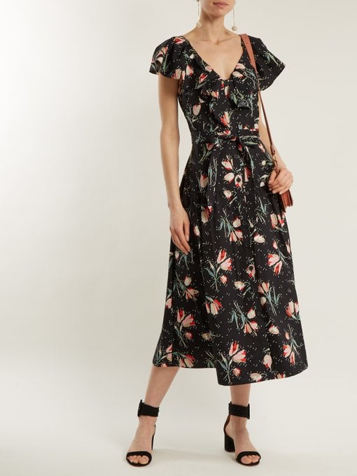 Rebecca Taylor Ikat Floral-Print Cotton Dress