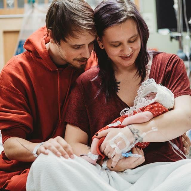 After getting to spend one week with their little girl, Rylei passed away on Jan. 1. 
"Miss Rylei decided that it was her time to go be a hero. She took her final breath at 5:52 p.m., just 48 minutes after turning a week old," wrote the grieving mom in a Facebook update. "For nine months, I carried this beautiful soul while her father, our friends, family, and myself filled her with love as she grew. I never would have imagined after she was diagnosed with anencephaly that she would bless us with a week of her presence. A week of smiles and sounds of protest and snuggles."