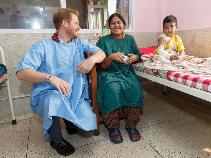 Prince Harry at Children’s Hospital in Nepal 2016 | POPSUGAR Celebrity