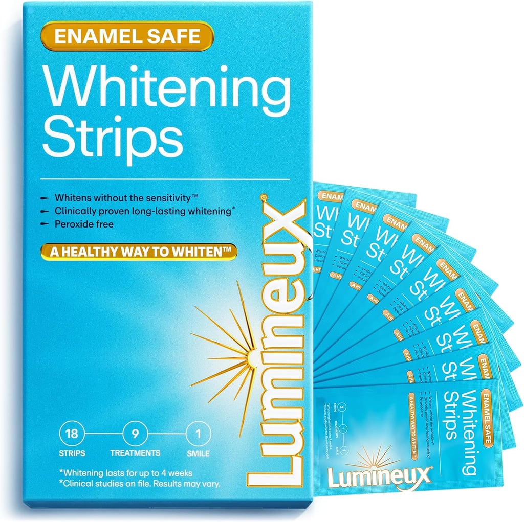 Lumineux Teeth Whitening Strips ($15, originally $23)
If you usually skip out on whitening your teeth because they're too sensitive, give the Lumineux Teeth Whitening Strips a try. Not only do they have over 4,000 five-star reviews on Amazon, but they're also editor-approved. They're made with sensitive teeth-safe ingredients like dead sea salt, coconut oil, and lemon peel oil. Read our full review of the Lumineux Teeth Whitening Strips.
Editor Quote: "After my first treatment, I had soup for lunch and experienced almost no sensitivity." — Taylor Augustine, former contributor