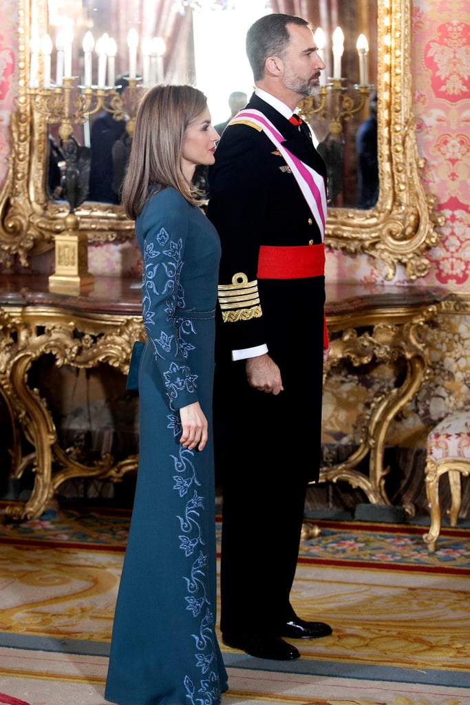 Queen Letizia at a Ceremony at the Royal Palace in Spain