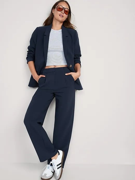 L+L Melange Trouser, Navy - Casual Pants