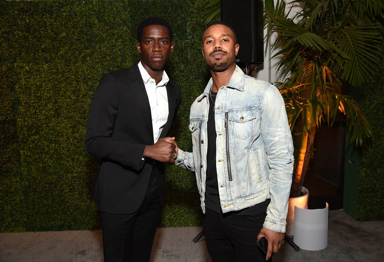 Damson Idris and Michael B. Jordan at the 2020 MACRO Pre-Oscars Party