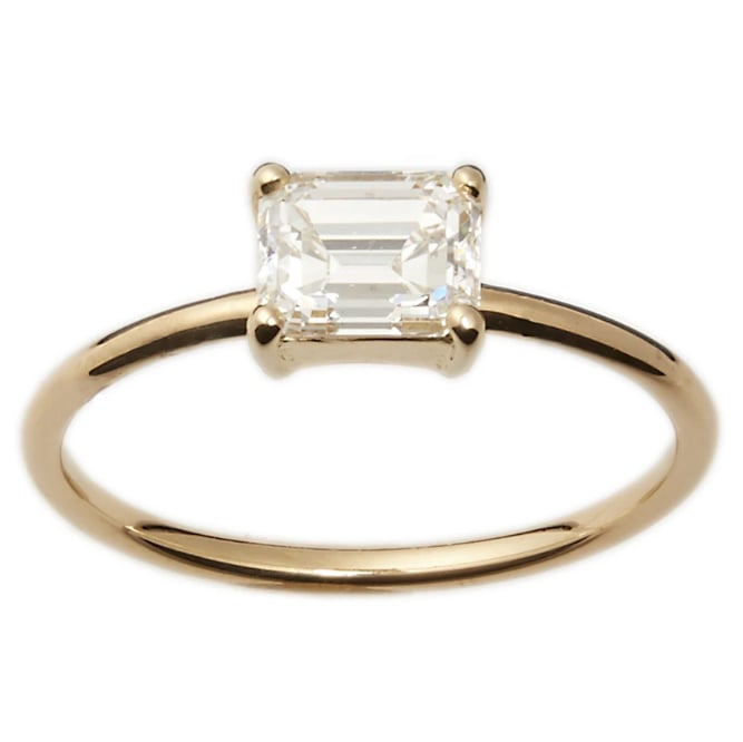 Clean and Simple: Wwake Large Emerald Cut Solitaire Ring