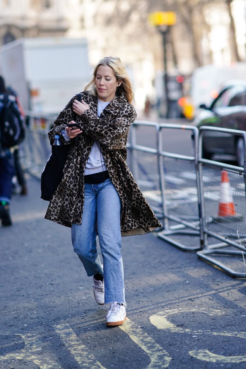 Style Your Leopard-Print Coat With: A T-Shirt, Jeans, and Sneakers
