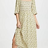 wayf nevah smocked midi dress