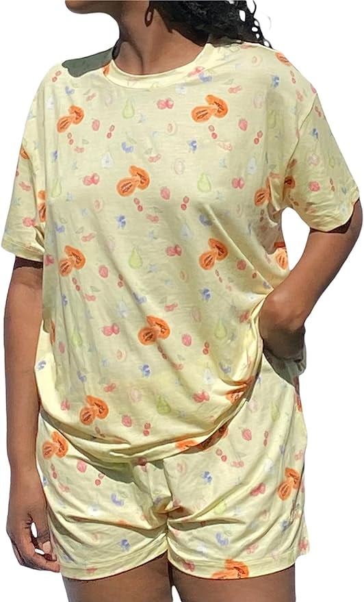 Thopavenoir Women Casual 2 Piece Pajama Outfit ($27)
TikTok user @danielleajeto raved about this set, which consists of a more casual t-shirt and matching shorts. "My biggest thing with waistbands is that when they're too tight I can't handle it, but these fit nice," she explained. "I am 1 million percent obsessed."