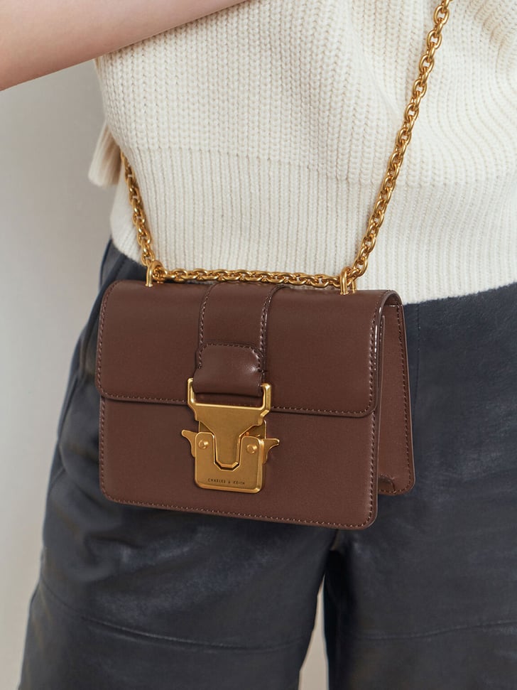 Push lock shoulder best sale bag charles keith