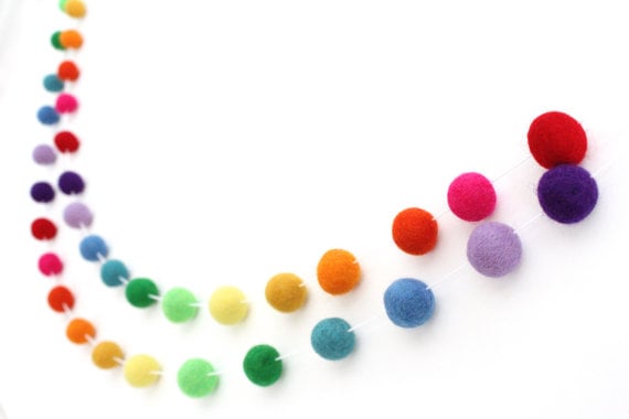 Rainbow Nursery Ball Garland