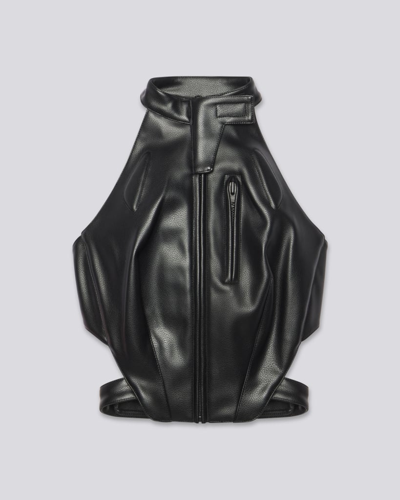 Khy Faux Leather Open Back Top