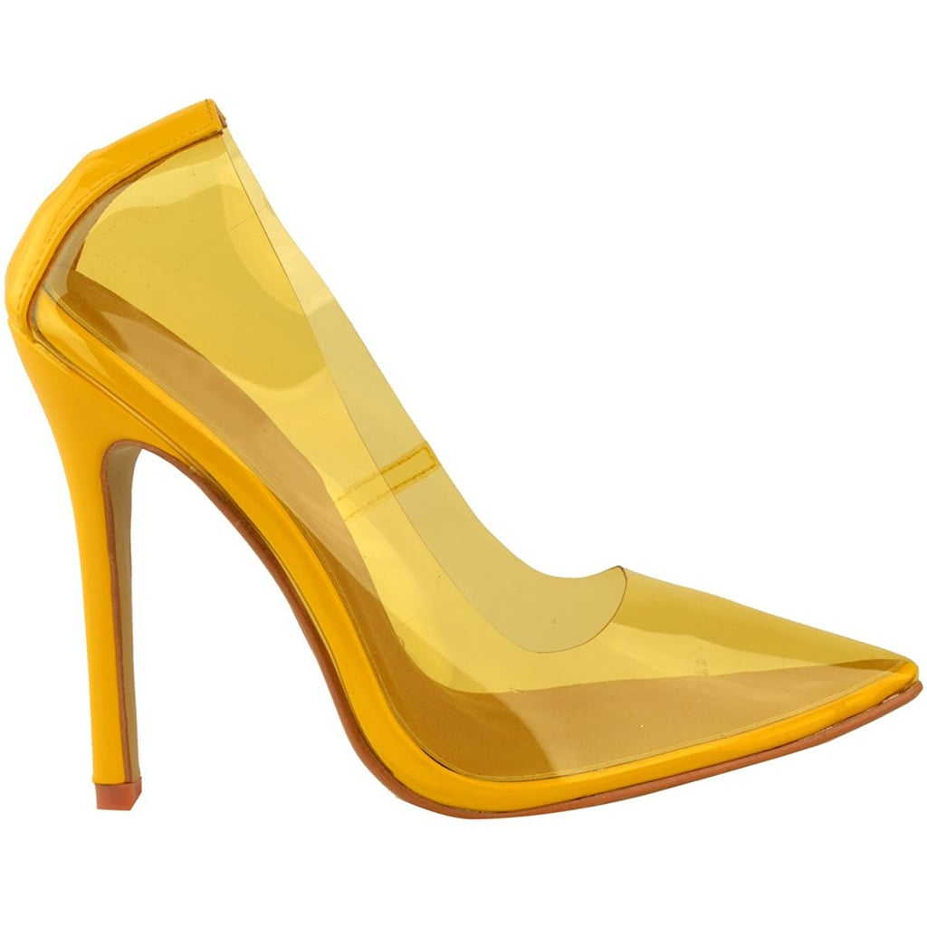 clear perspex pointed heels