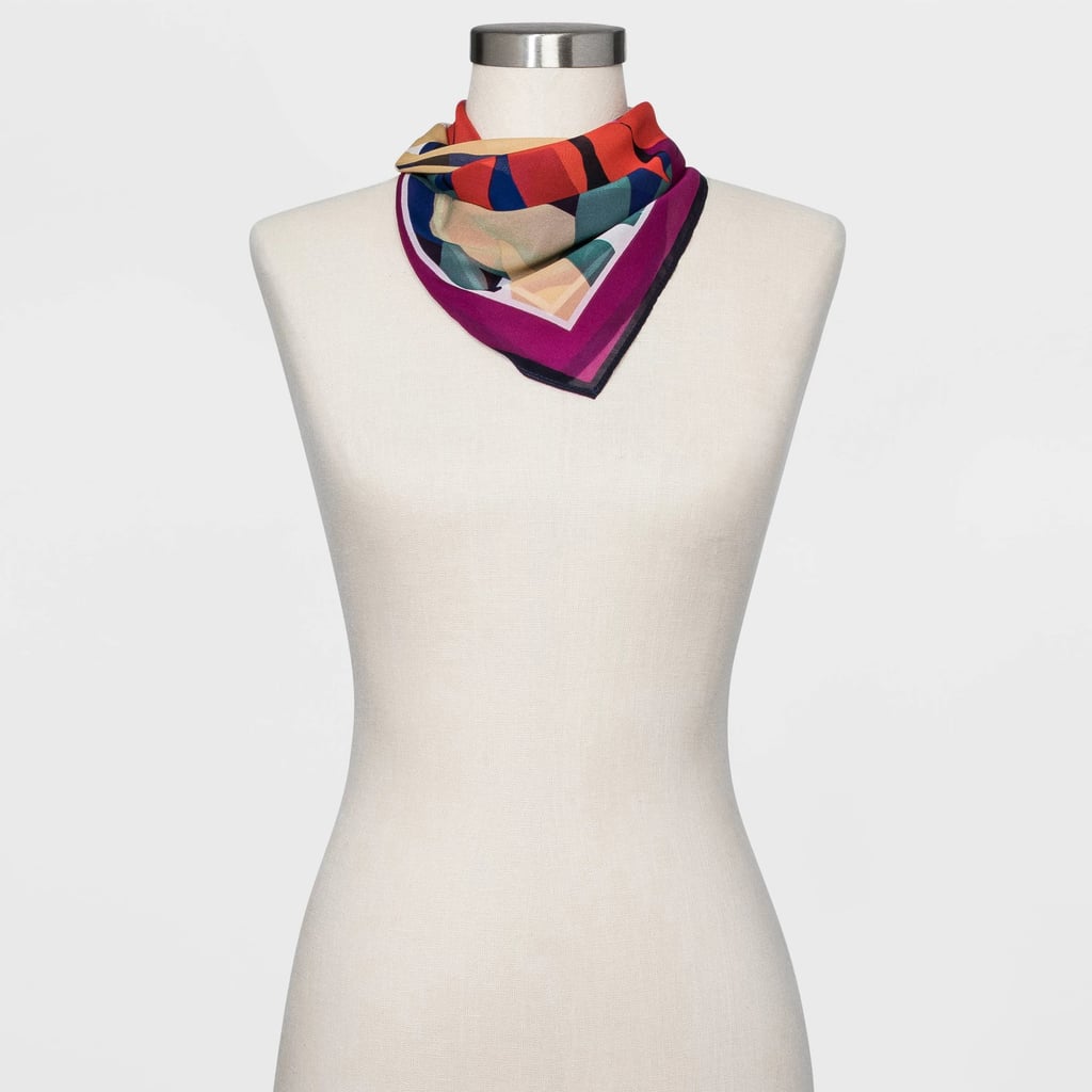 Floral Print Silk Square Scarf