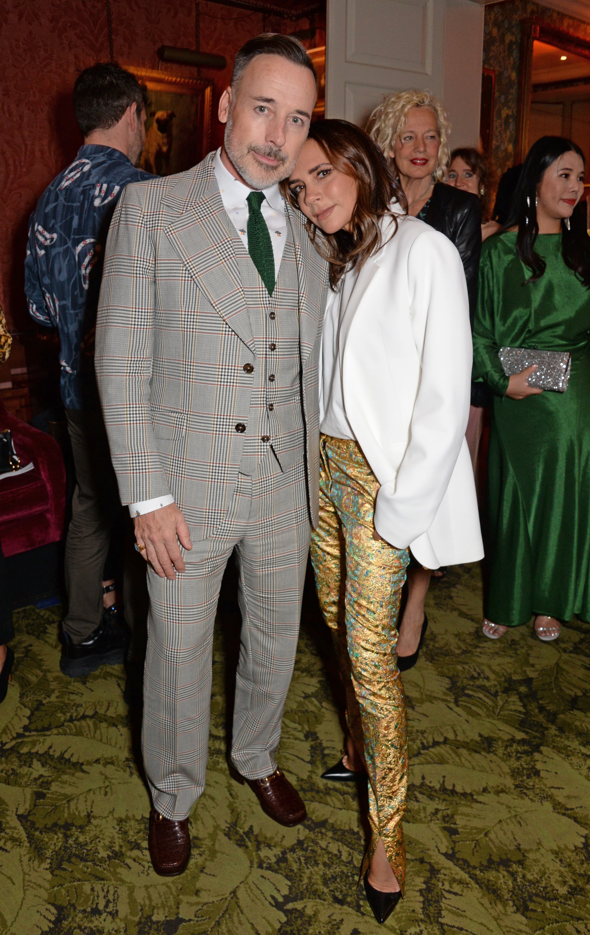 Victoria beckham gold trousers store